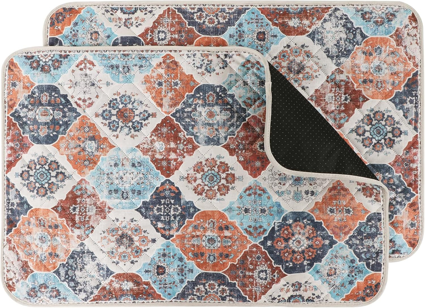 IEUUMLER Washable Pee Pads for Dogs, 2 Pack Reusable Non-Slip Grip, Super Absorbent Waterproof Puppy Pads for Potty Training, Playpen, Crate, Whelping Box EU011 (Orange, 24" x 18")