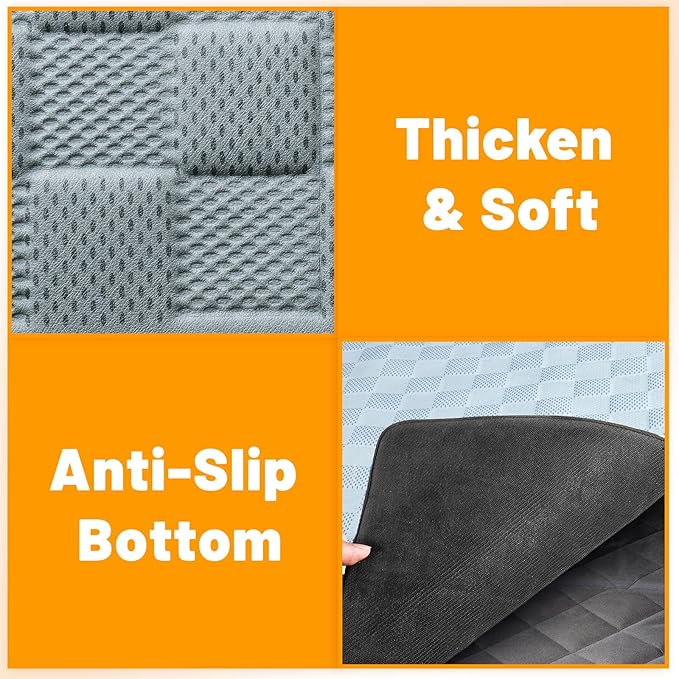 Non-Slip Pet Bed Mat for Back Seat Extender, Hair Resistant Dog Blanket for Hard Bottom Dog Car Seat Cover, Anti Slip Pet Linner Backseat Cover Deep Gray