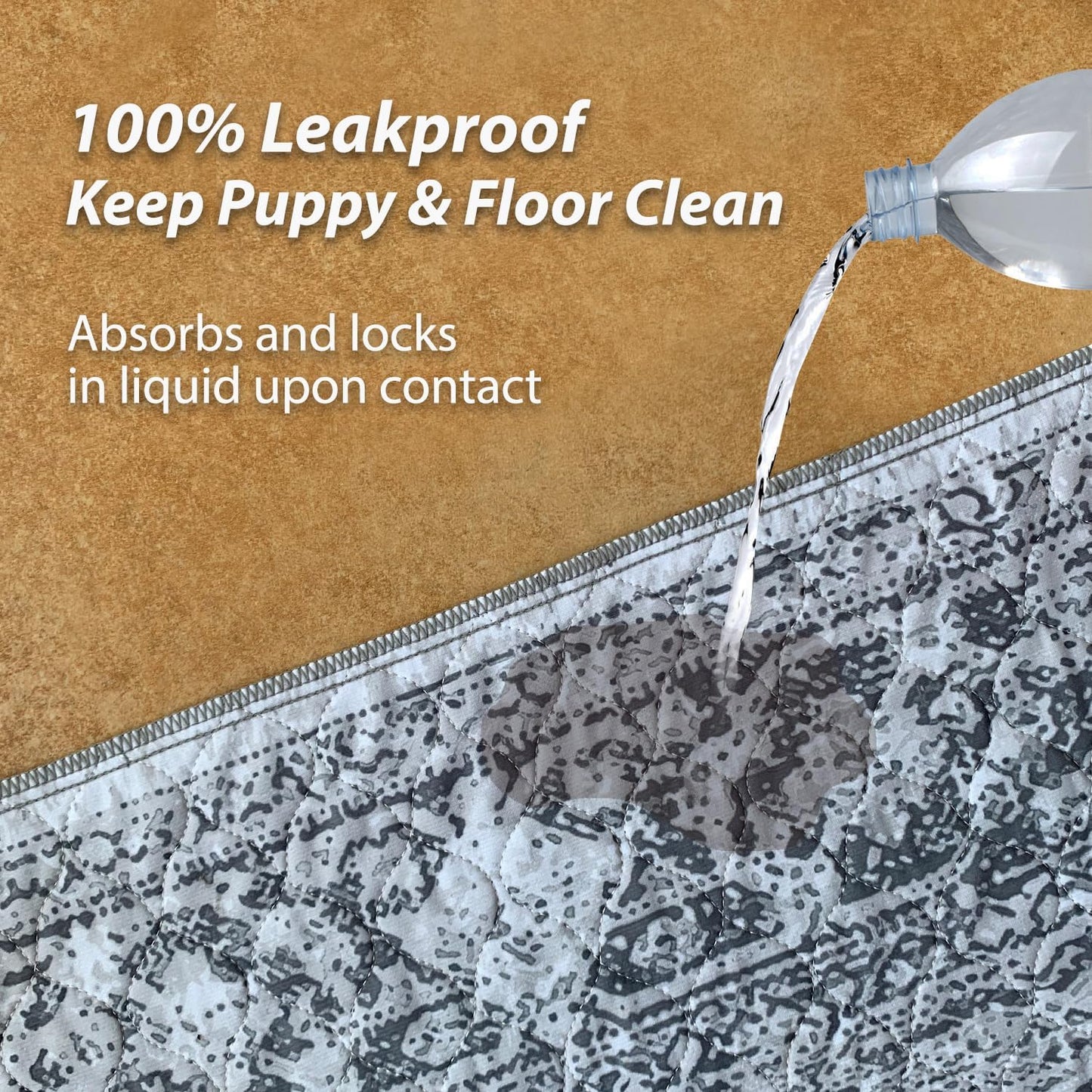 nunubaby Washable Pee Pads for Dogs, Stylish, Non-Slip and Leak-Proof Pee Pads. Reusable Potty Pads for Dogs for Crates and Floors.(Gray/Geo, 36" x36")