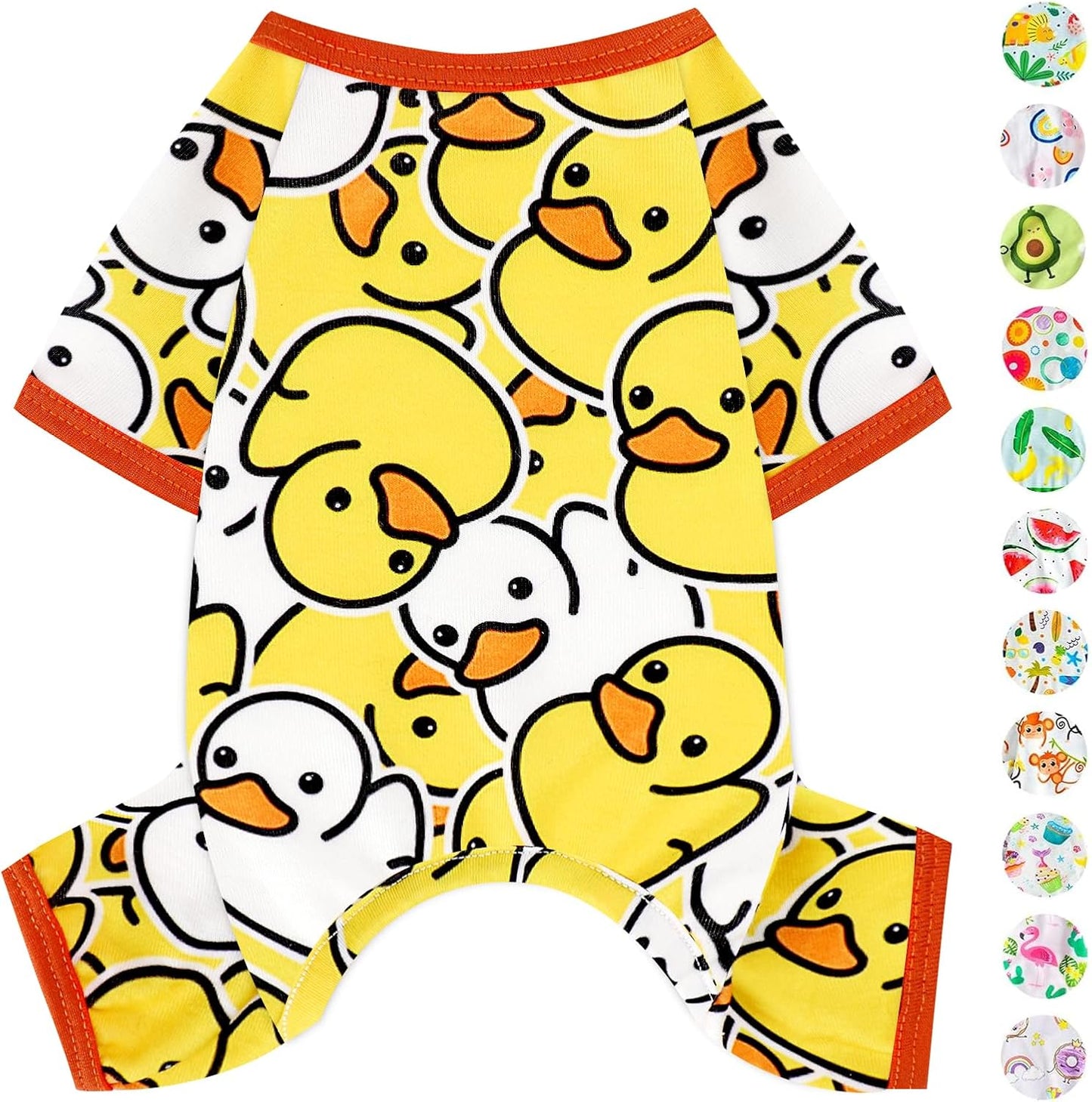 Dog Pajamas Pjs Spring Summer Dog Clothes for Small Dogs Girl - Boy - Small Size Dogs, Soft Stretchy Puppy Clothes Doggie Onesies Cat Pet Jammies Outfit (Duck Yellow, Medium)