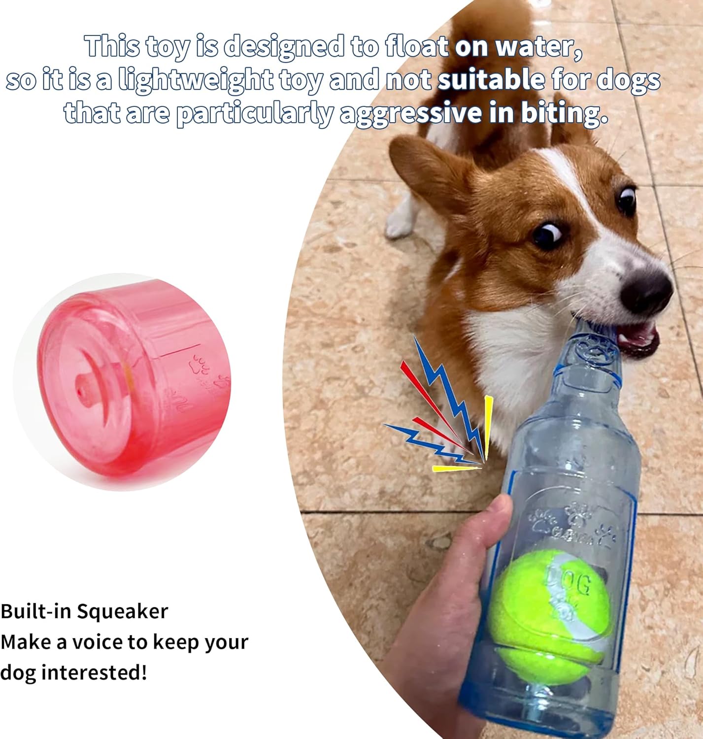 Dog Squeaky Floating Toy for Small Medium Large Dogs Training Fetch Indestructible Dog Chew Toys Indoor Pool Beach Outdoor Pet Supplies Yellow S