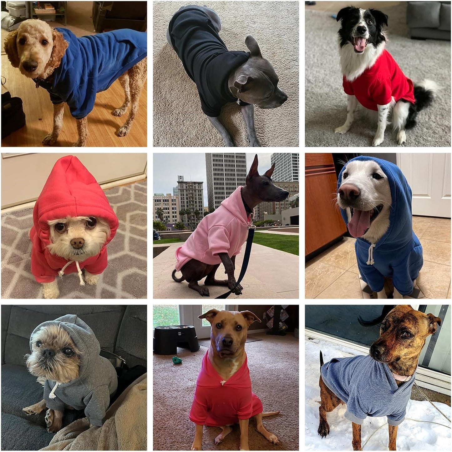 KOOLTAIL Basic Dog Hoodie - Soft and Warm Dog Hoodie Sweater with Leash Hole and Pocket, Dog Winter Coat, Cold Weather Clothes Sweatshirt for Small Medium Large Dogs Puppy Cat Boys Girls Grey XL/XXL