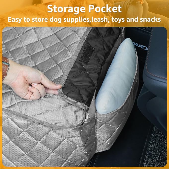 PETICON Waterproof Front Seat Car Cover 2 Pack, Full Protection Dog Car Seat Cover with Side Flaps, Nonslip Scratchproof Captain Chair Seat Cover Fits for Cars, Trucks, SUVs, Jeep, Gray (Gray)