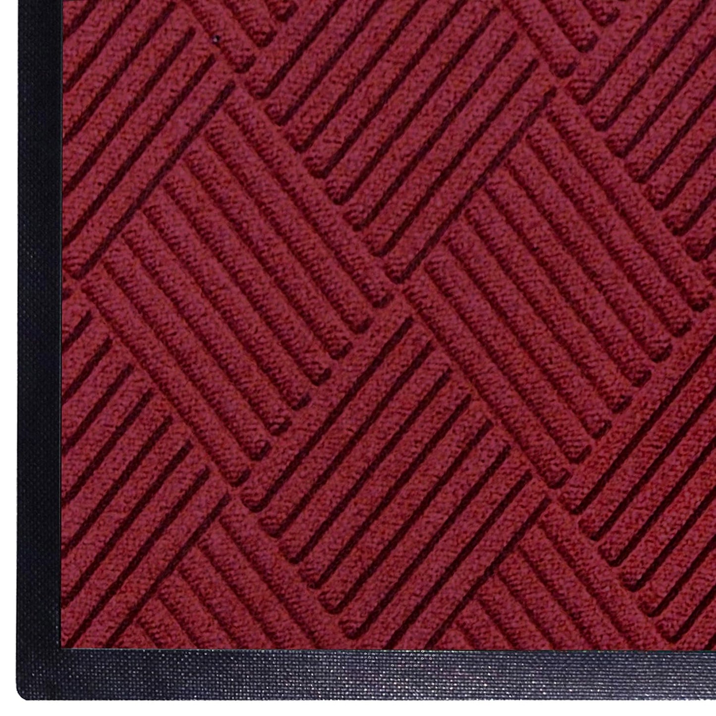 WaterHog Diamond | Commercial-Grade Entrance Mat with Rubber Border – Indoor/Outdoor, Quick Drying, Stain Resistant Door Mat (Red/Black, 3' x 12')