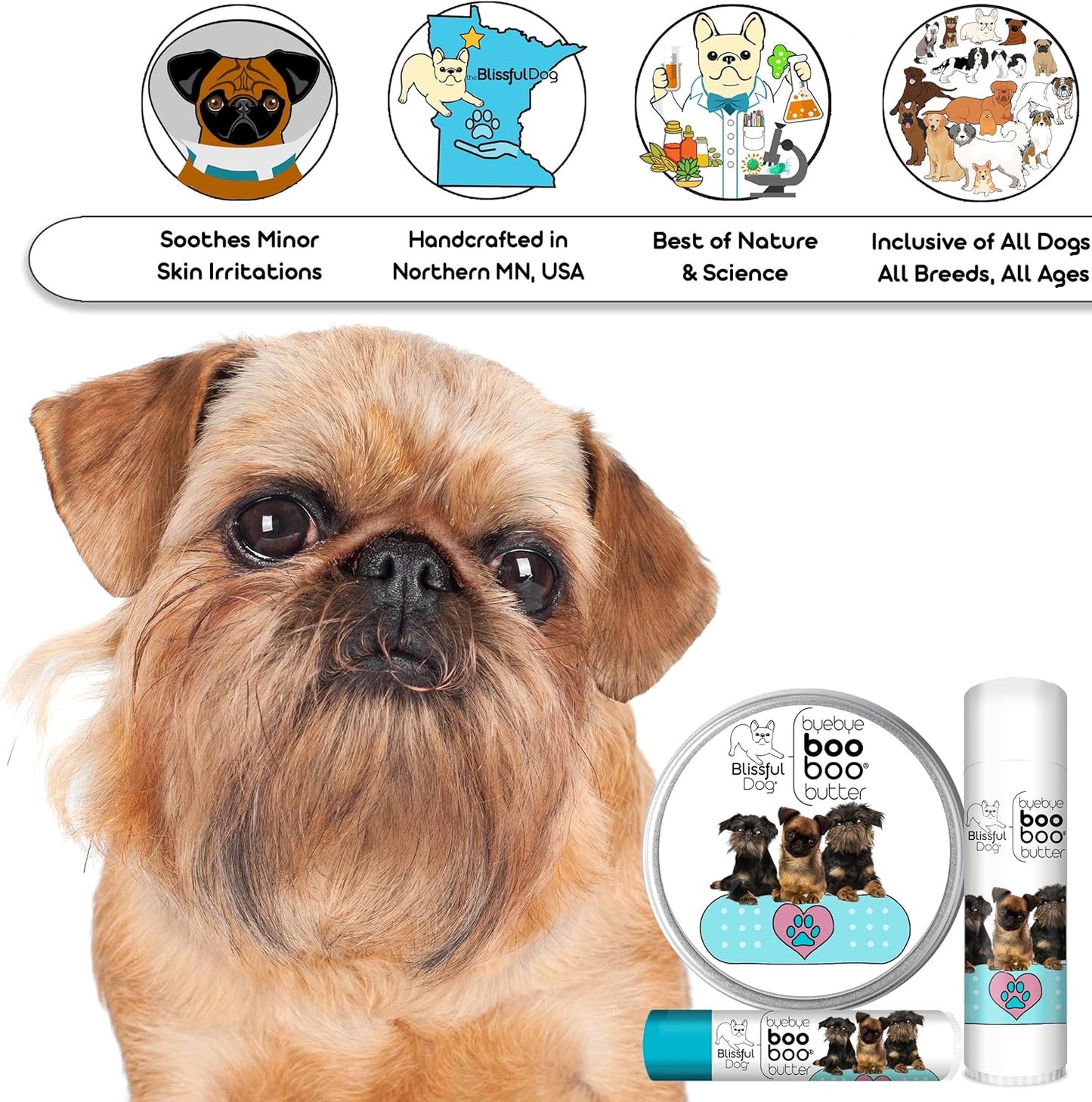 The Blissful Dog Brussels Griffon Boo Boo Butter, 0.15-Ounce
