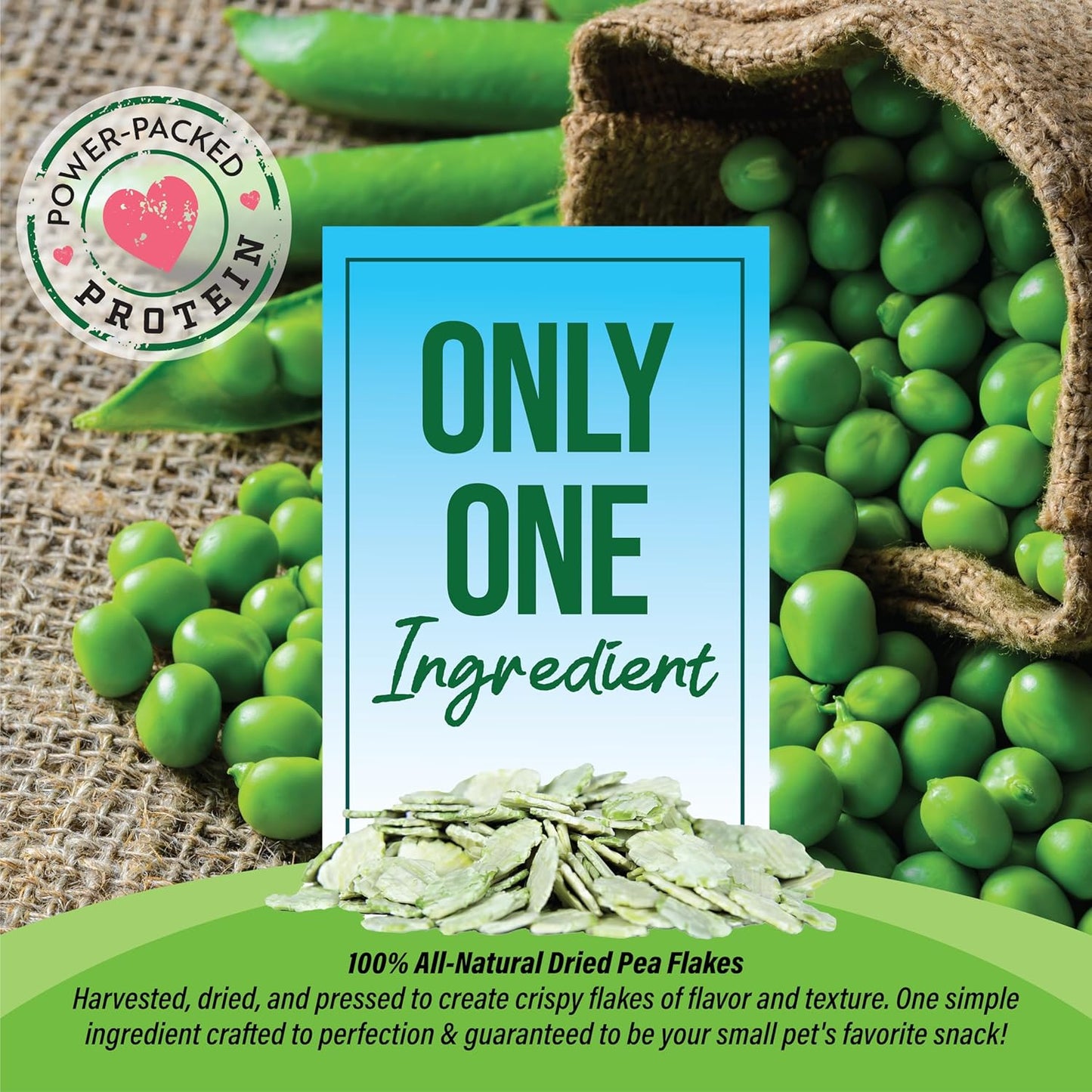 Small Pet Select - Pea Flakes, Treats for Rabbit Bunny, Guinea Pig, Chickens, Bunny, Hamster, and Other Small Pets, 1 lb