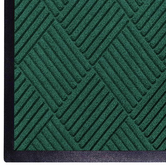 WaterHog Diamond | Commercial-Grade Entrance Mat with Rubber Border – Indoor/Outdoor, Quick Drying, Stain Resistant Door Mat (Evergreen, 12.2' Length x 6' Width)
