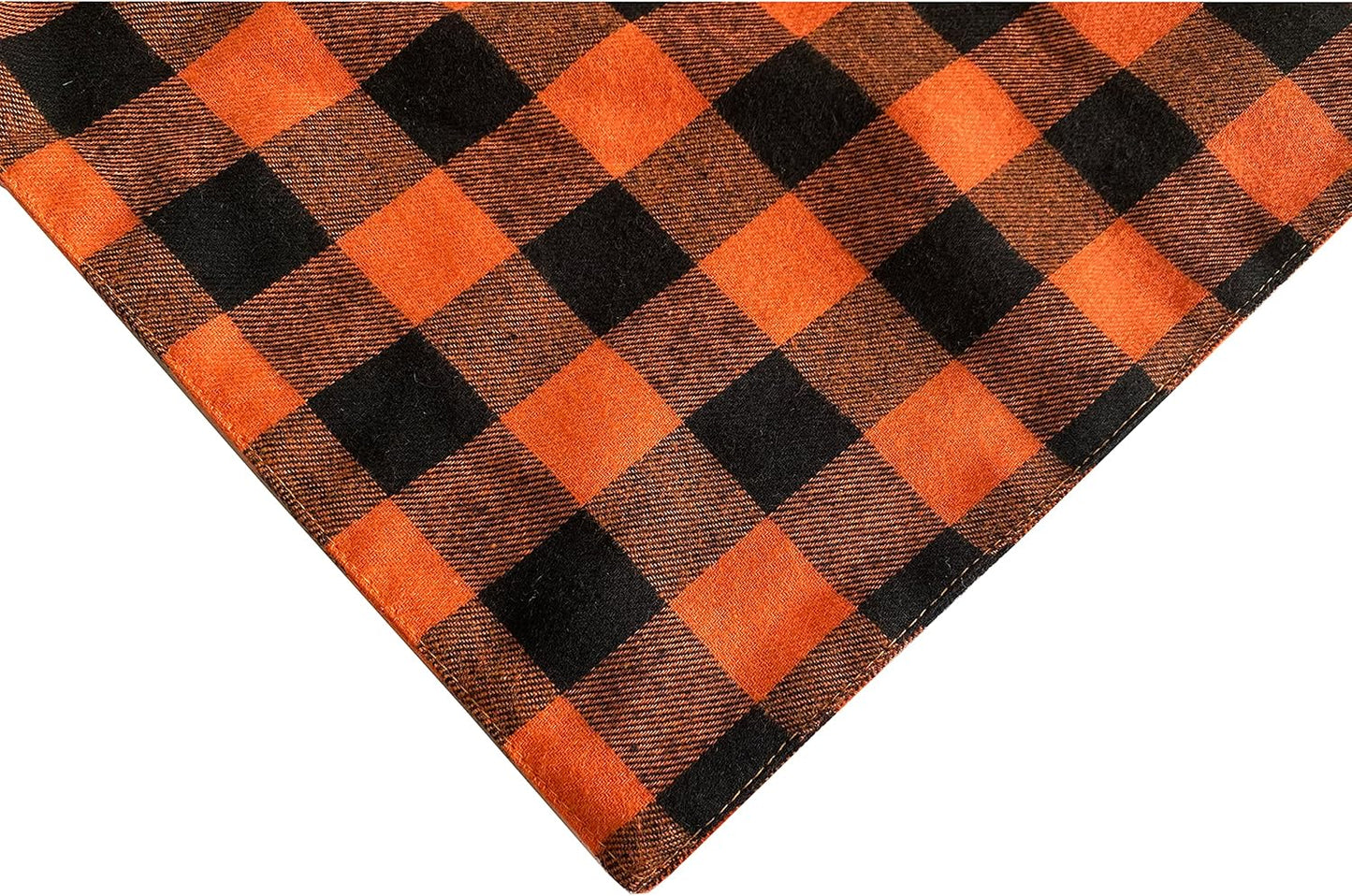 Realeaf Fall Halloween Dog Bandanas 2 Pack, Orange Plaid Pet Scarf for Boy and Girl, Premium Durable Fabric, Holiday Thanksgiving Bandana for Large and Extra Large Dogs (X-Large)