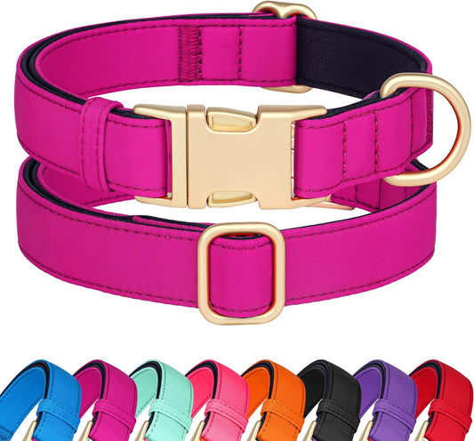 Didog Soft Padded Dog Collars for Small Dogs, Colorful and Durable Dog Collar with Quick Release Buckle, Light and Breathable for Daily Walking, Rose Purple, S