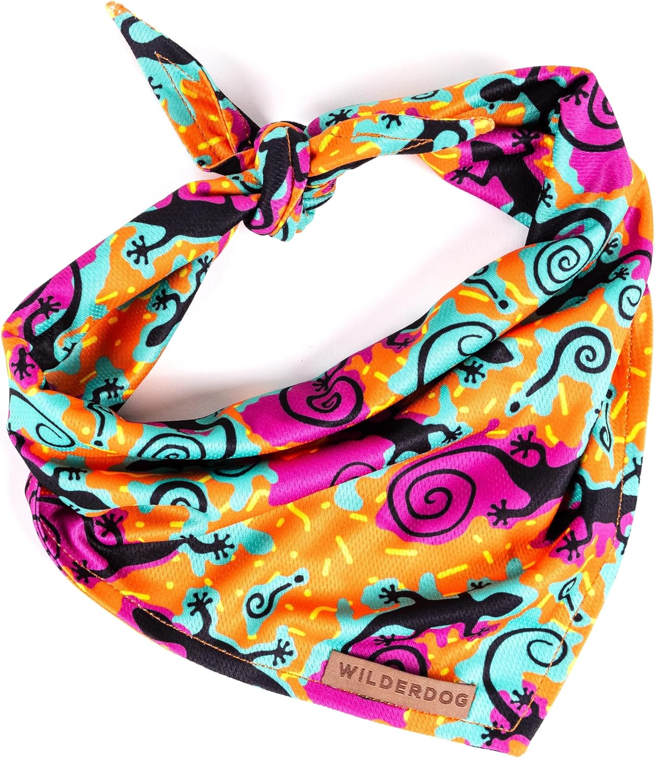Wilderdog Dog Bandana with Lightweight Quick Drying Poly-Blend Mesh Material in The Lizards
