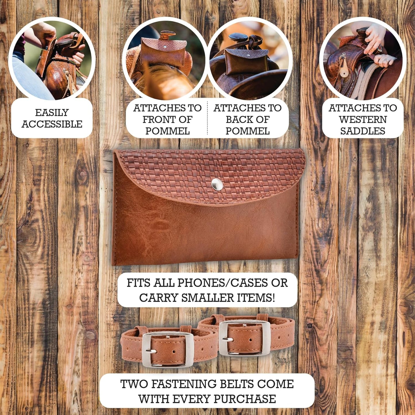 Saddle Pommel Bag - Phone Holder & Equestrian Gift for Women, Horse Tack Essentials