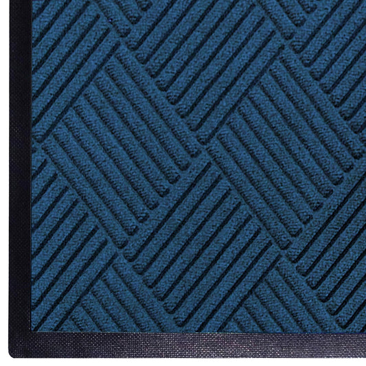M+A Matting 208 Navy Polypropylene WaterHog Classic Diamond Entrance Mat, 8.4' Length x 3' Width, for Indoor/Outdoor