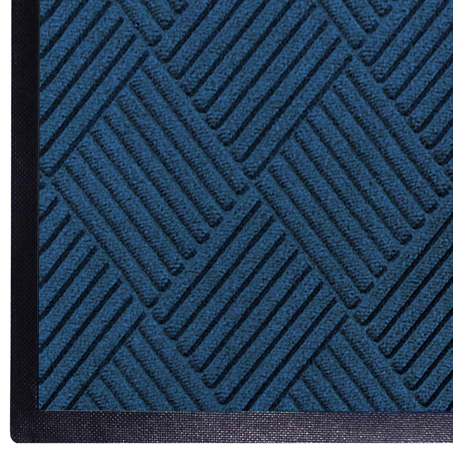 WaterHog Diamond | Commercial-Grade Entrance Mat with Rubber Border – Indoor/Outdoor, Quick Drying, Stain Resistant Door Mat (Navy, 3' x 10')