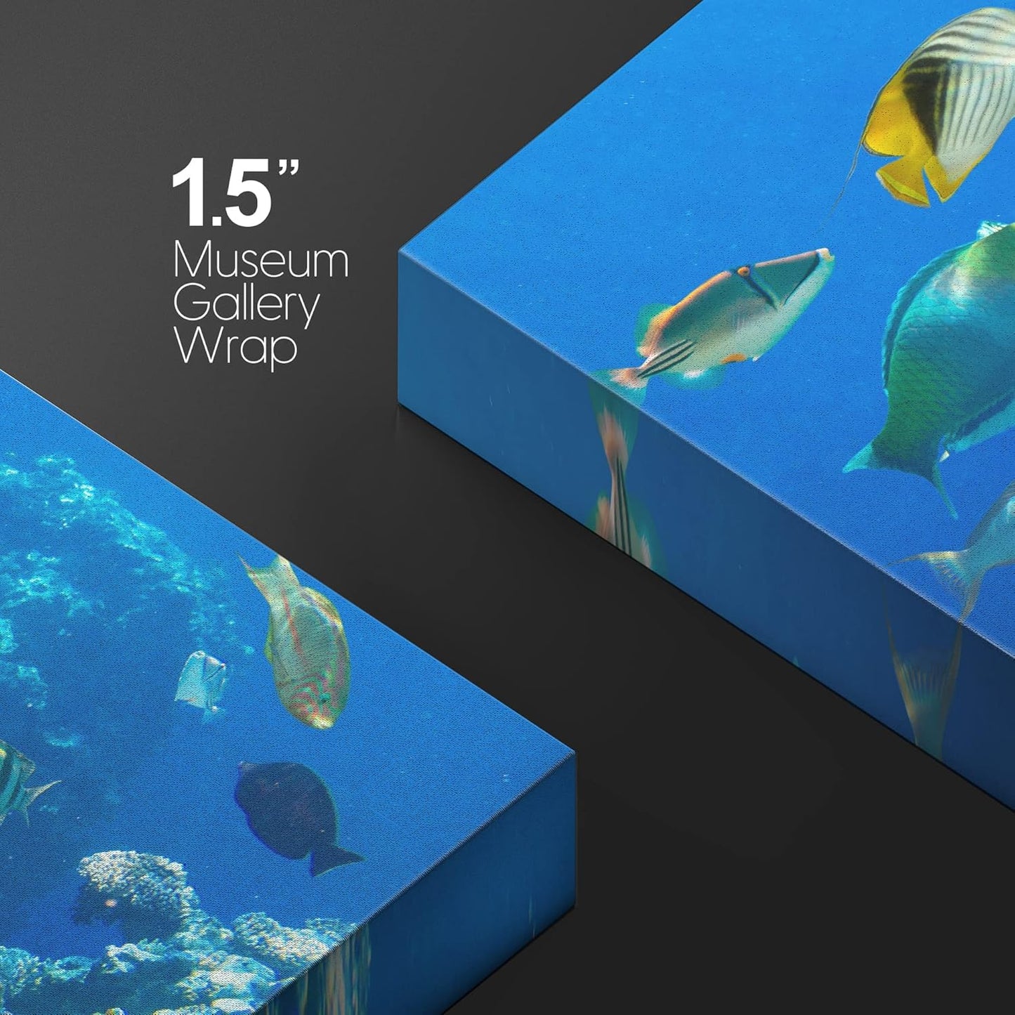 wall26 Canvas Print Wall Art Tropical Island Ocean Sea Fish Coral Reef Nature Animals Photography Realism Rustic Scenic Landscape Wilderness Earth Colorful for Living Room, Bedroom, Office - 16"x24"