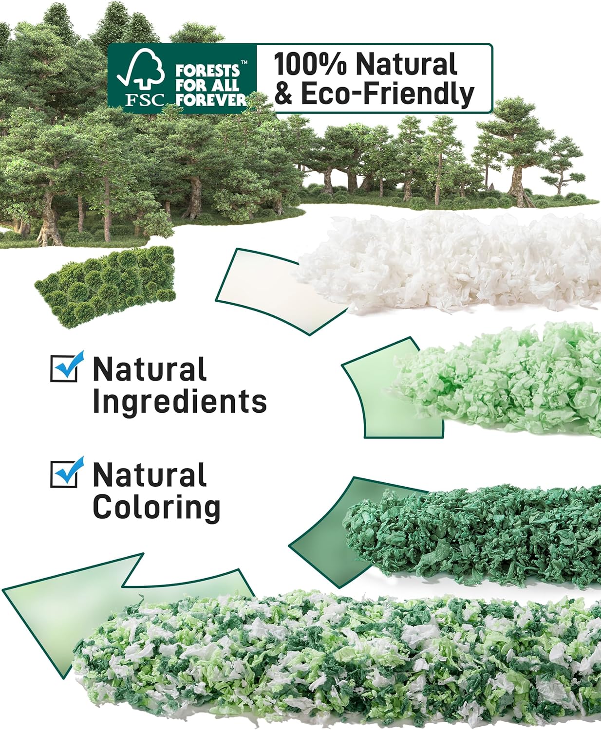 BUCATSTATE Hamster Bedding 15L, 99% Dust-Free Guinea Pig Paper Bedding Odor Control Paper Bedding, Cozy Small Animal Bedding for Rabbit Rat Syrian Dwarf Hamsters Gerbils (Green)