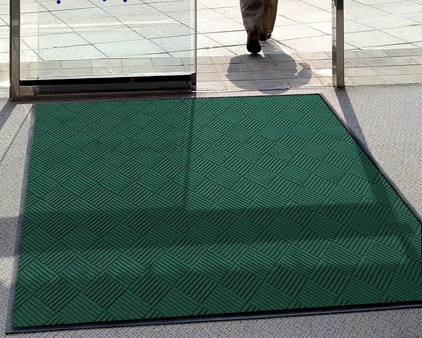WaterHog Diamond | Commercial-Grade Entrance Mat with Rubber Border – Indoor/Outdoor, Quick Drying, Stain Resistant Door Mat (Evergreen, 4' x 6')