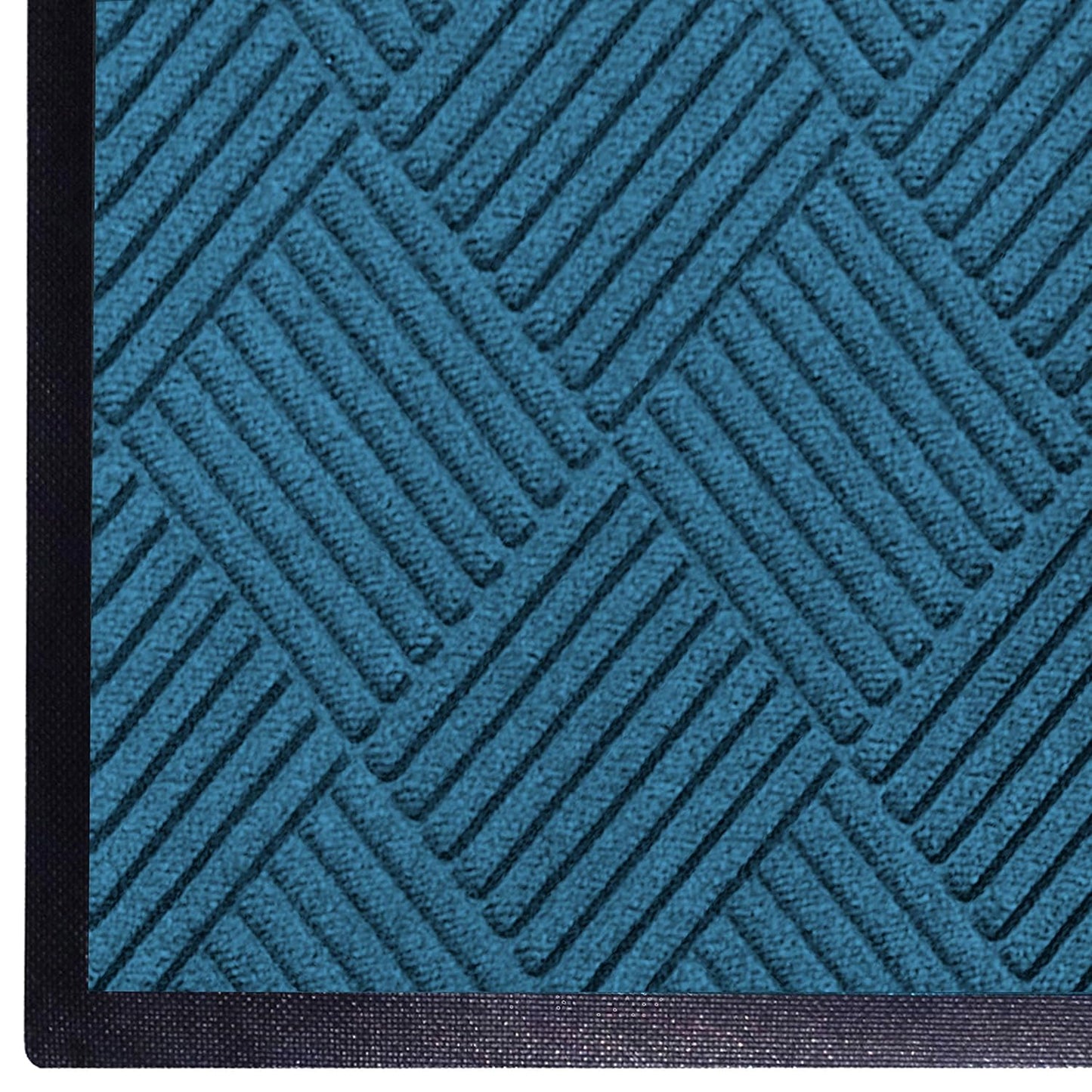 WaterHog Diamond | Commercial-Grade Entrance Mat with Rubber Border – Indoor/Outdoor, Quick Drying, Stain Resistant Door Mat (Medium Blue, 3' x 12')