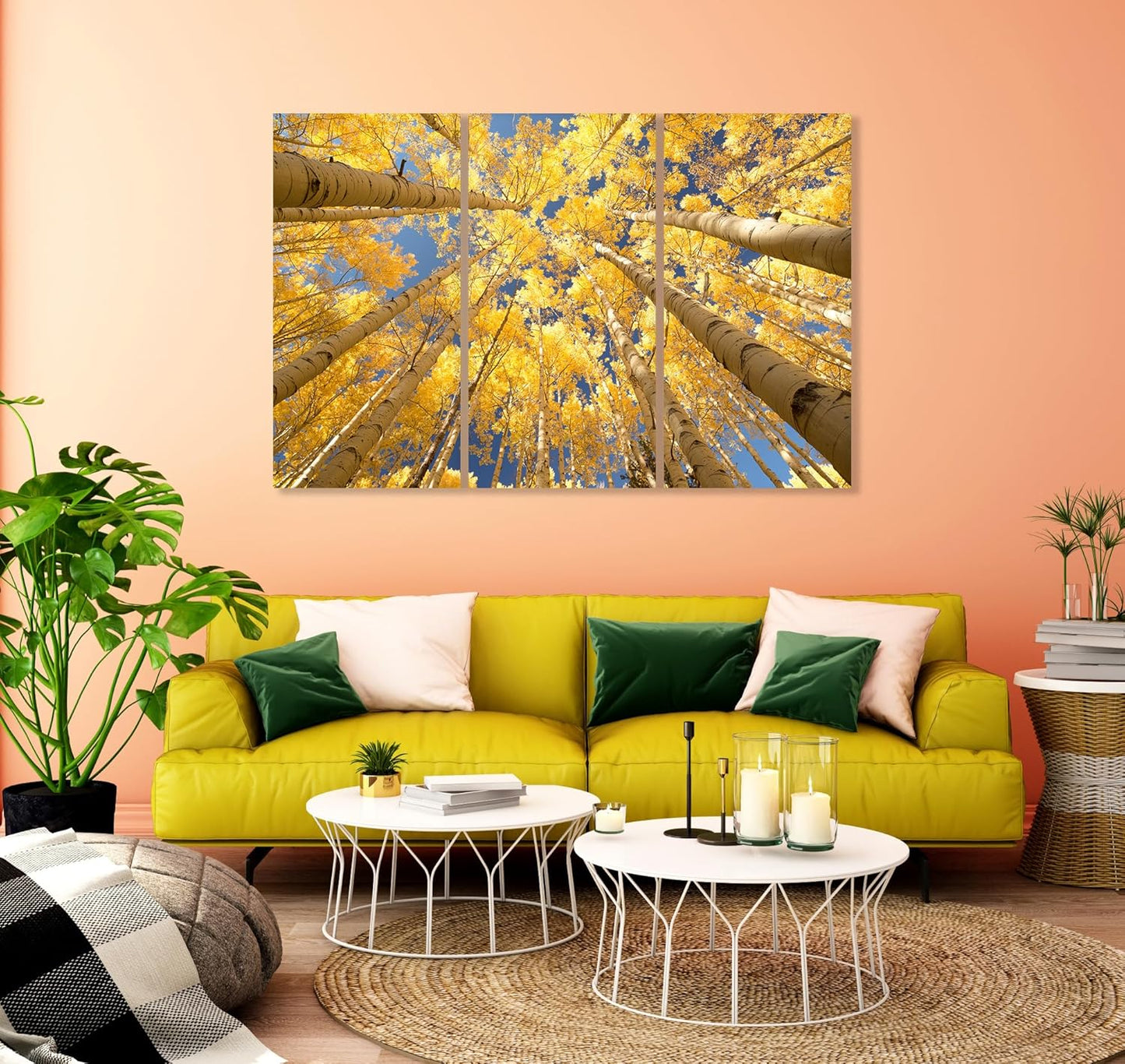 Nature Wall Art Prints - Ocean Forest Mountain Lake Canvas Landscapes - Small to Extra Large Living Room Bedroom Kitchen Bathroom Décor (Reaching for the Sky, 47L" x 71W" - 3 panels)