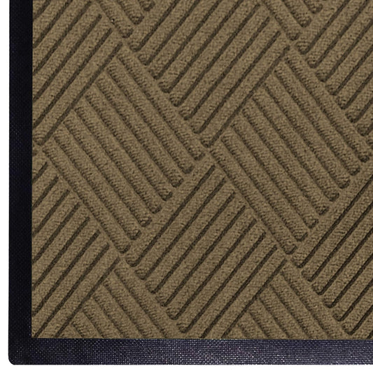WaterHog Diamond | Commercial-Grade Entrance Mat with Rubber Border – Indoor/Outdoor, Quick Drying, Stain Resistant Door Mat (Camel, 4' x 6')