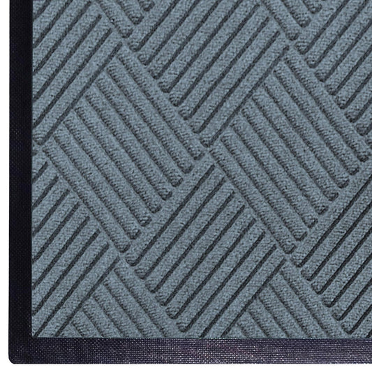WaterHog Diamond | Commercial-Grade Entrance Mat with Rubber Border – Indoor/Outdoor, Quick Drying, Stain Resistant Door Mat (Bluestone, 6' x 12')