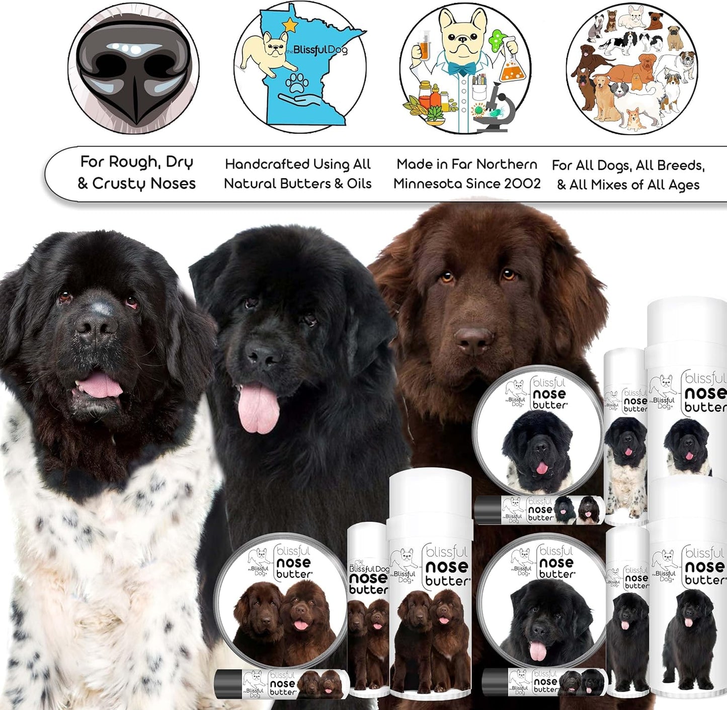 The Blissful Dog Newfoundland Unscented Nose Butter - Dog Nose Butter, 4 Ounce