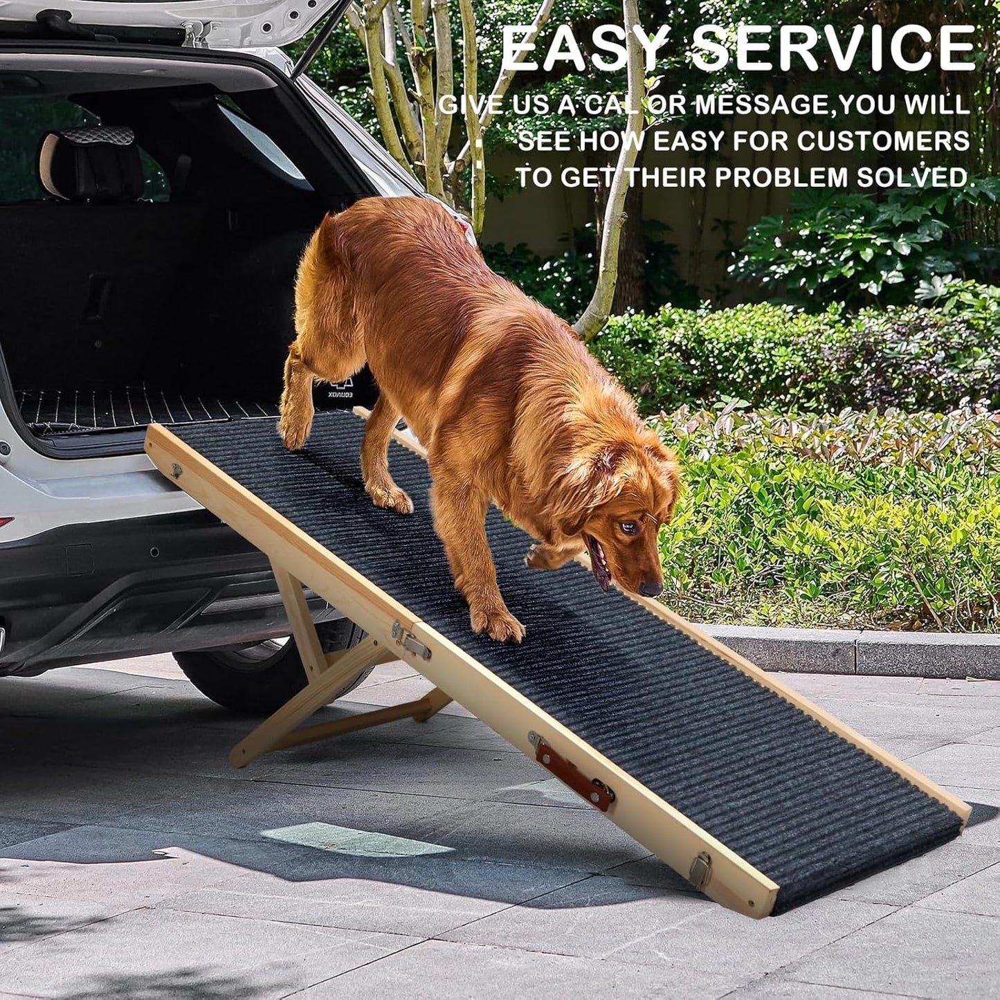Foldable Dog Ramp for Bed, 4 Adjustable Portable Pet Ramps, 40" Long Pet Ramp for Small Dogs, for High Beds, Dog Step for Large Dogs Stairs for Car, Couch