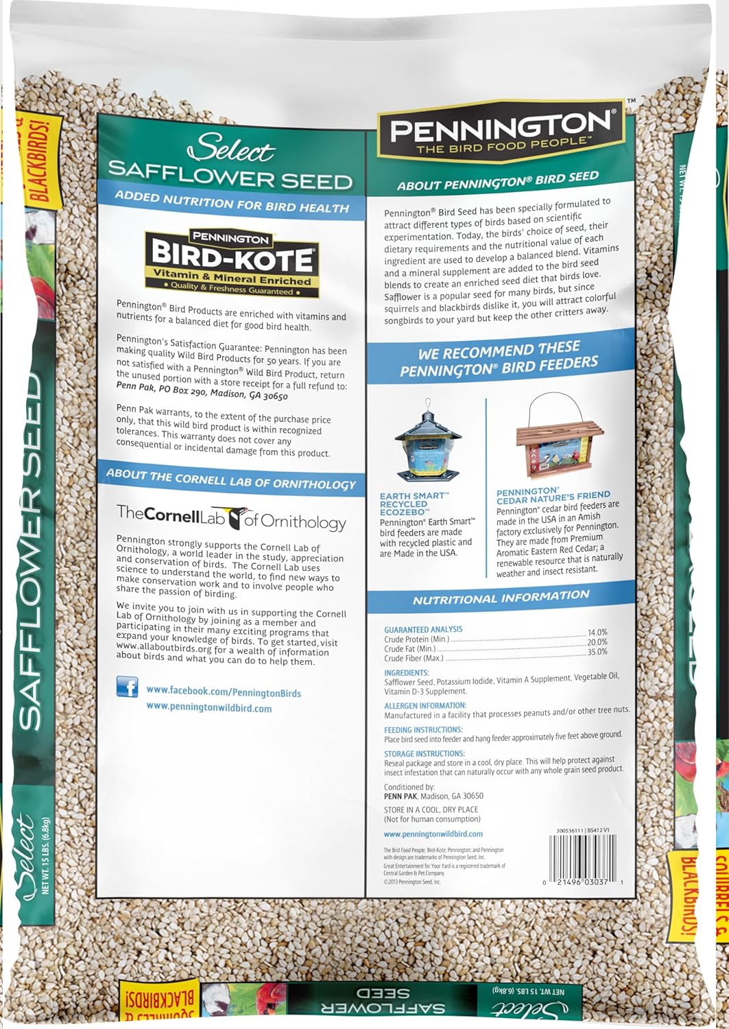 Pennington Select Safflower Seed 15 lb Bag